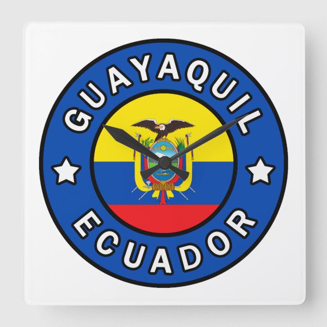 Guayaquil Ecuador Square Wall Clock (Front)