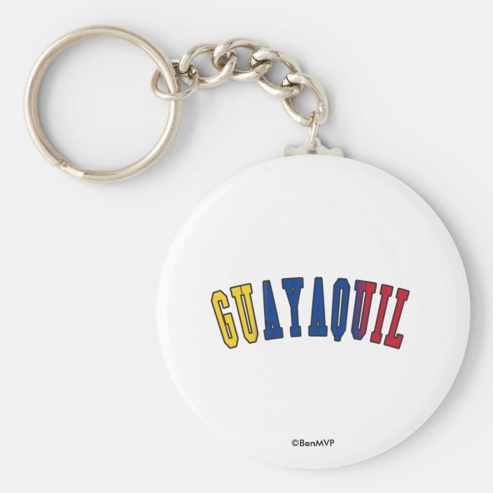 Guayaquil in Ecuador National Flag Colors Keychain