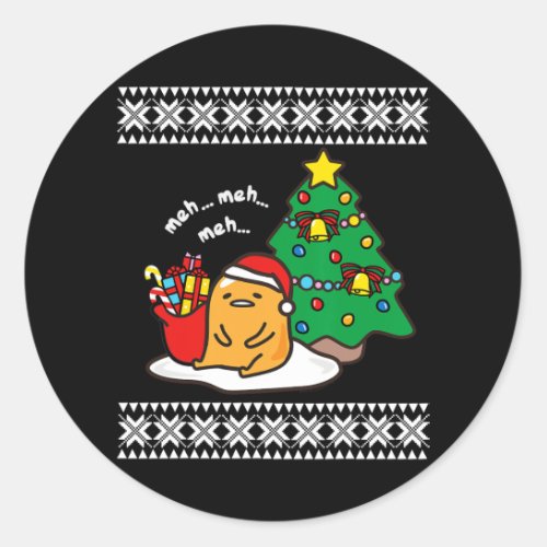 Gudetama Ugly Christmas Sweater Tee  Classic Round Sticker