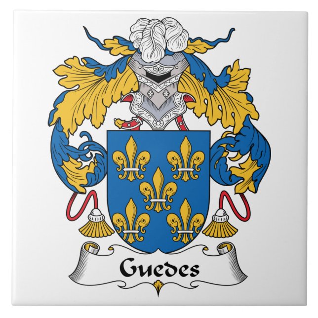Guedes Family Crest Ceramic Tile (Front)