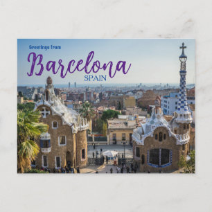 Guell Park Gaudi Barcelona Spain Postcard