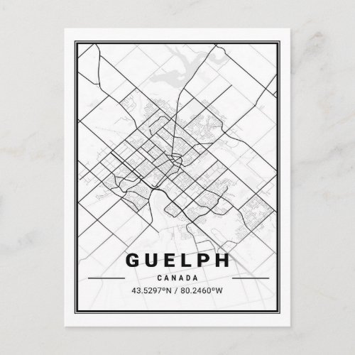 Guelph Ontario Canada  Travel City Map Poster Postcard