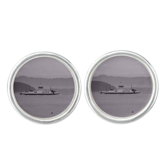 Guemes Island Ferry Cufflinks (Front)