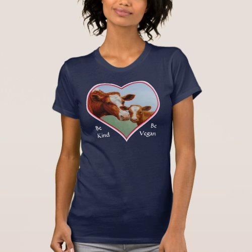 Guernsey Cow and Calf Vegan T_Shirt