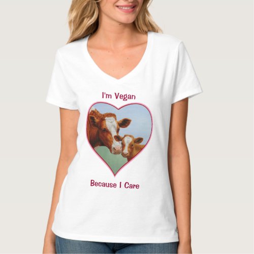 Guernsey Cow and Calf Vegan T_Shirt