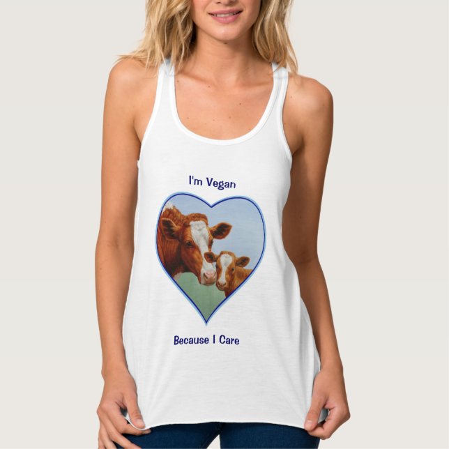 Guernsey Cow and Calf Vegan Tank Top (Front)