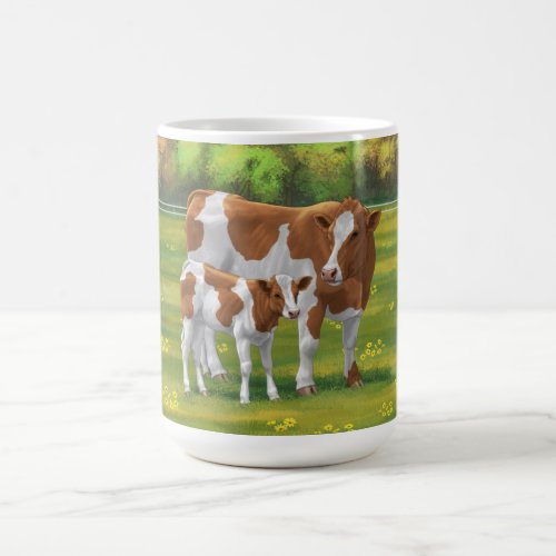 Guernsey Cow  Cute Calf in Summer Pasture Coffee Mug