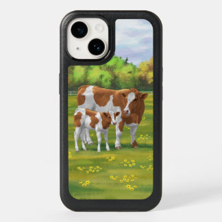Guernsey Cow & Cute Calf in Summer Pasture OtterBox iPhone 14 Case