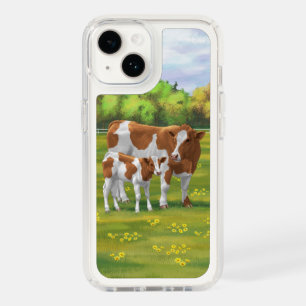 Guernsey Cow & Cute Calf in Summer Pasture Speck iPhone 14 Case