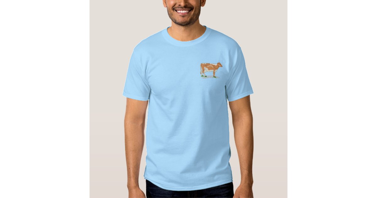 Guernsey Cow Embroidered T-Shirt | Zazzle.com