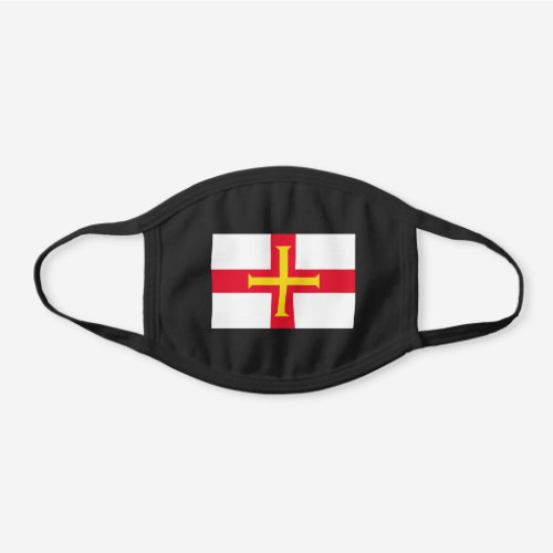 Guernsey Flag Black Cotton Face Mask