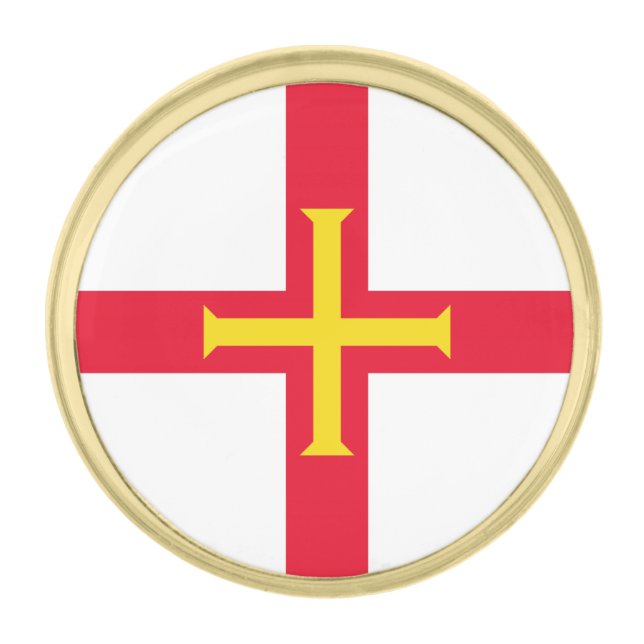 Guernsey Flag Gold Finish Lapel Pin (Front)