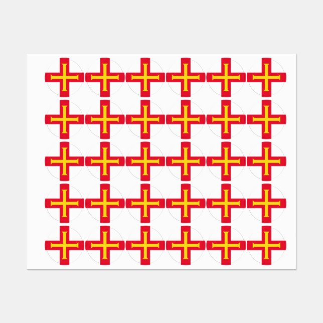 Guernsey flag labels (Sheet)
