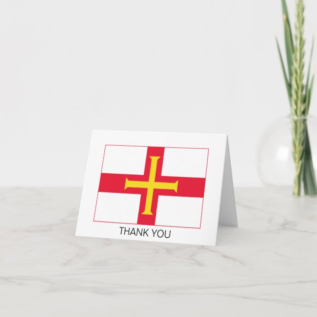 Guernsey Flag Letterpress Thank You Card (Front)