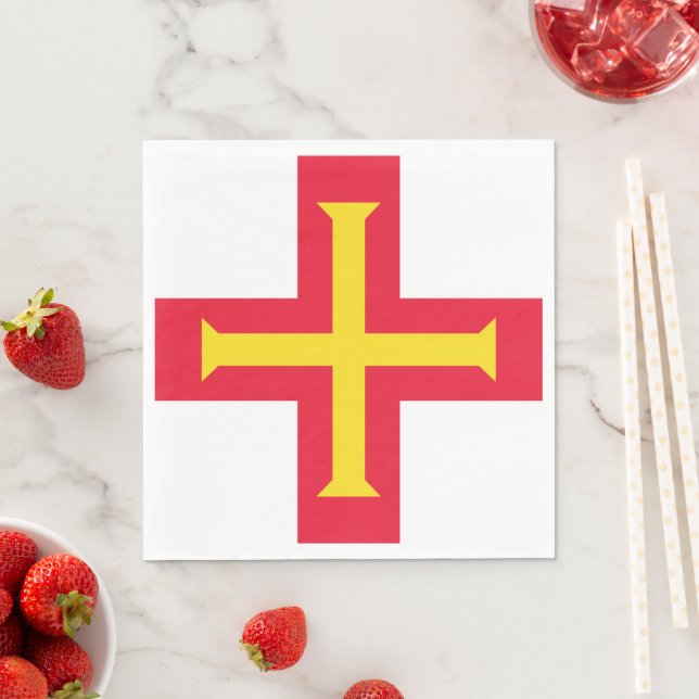 Guernsey flag napkins (Insitu)