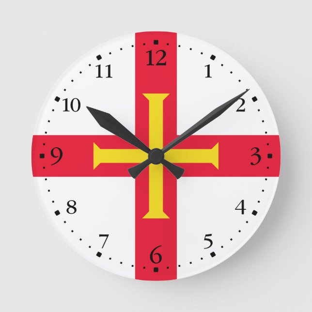 Guernsey Flag Round Clock (Front)