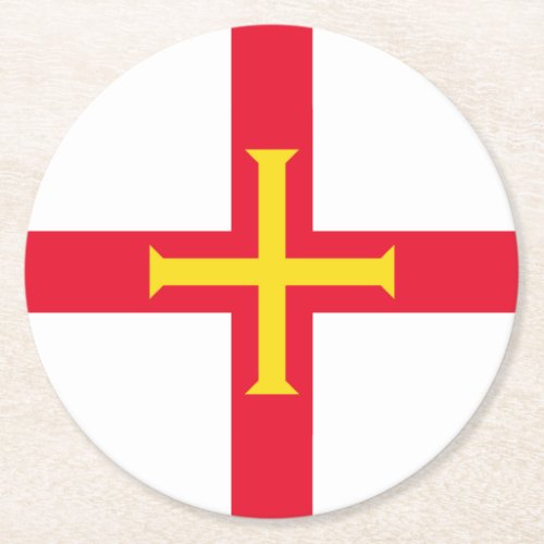 Guernsey Flag Round Paper Coaster