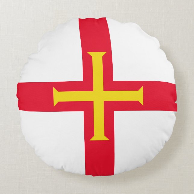 Guernsey Flag Round Pillow (Front)