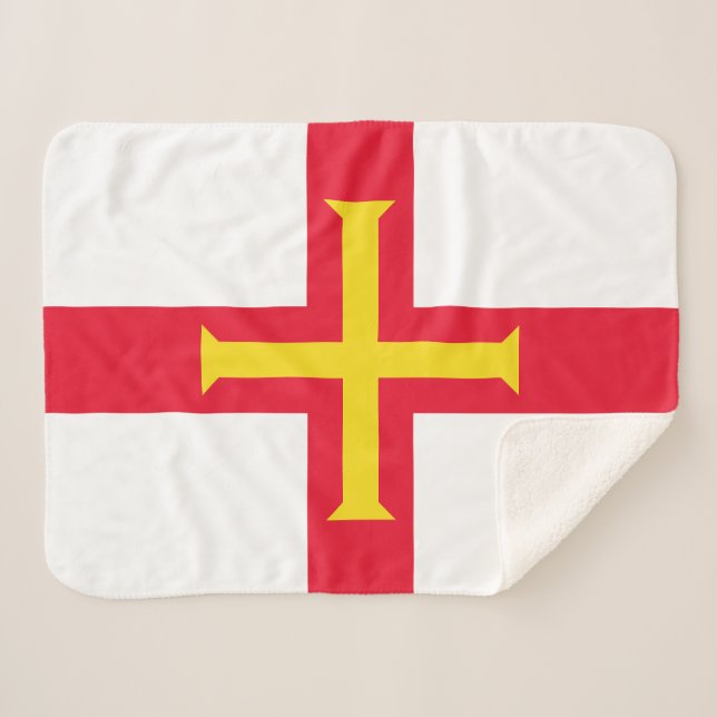 Guernsey Flag Sherpa Blanket (Front (Horizontal))