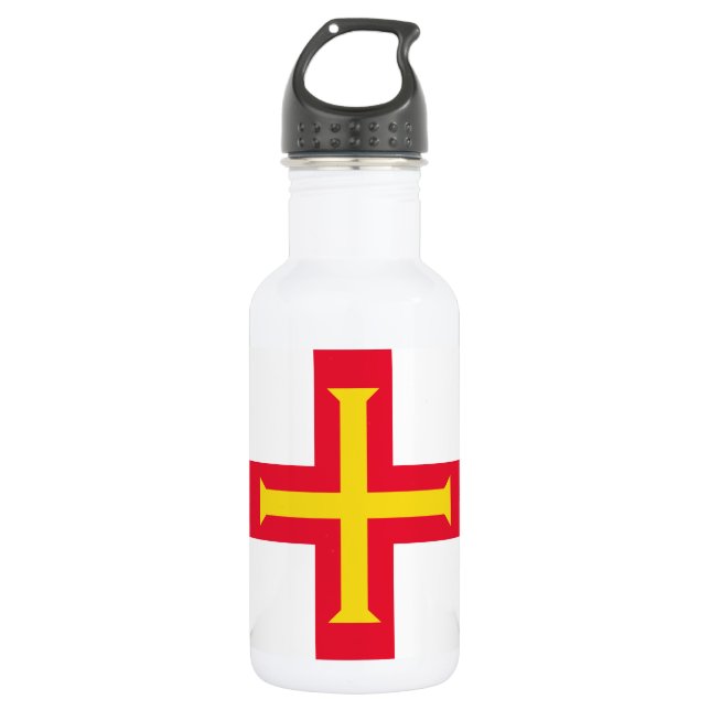 Guernsey Flag Stainless Steel Water Bottle (Front)