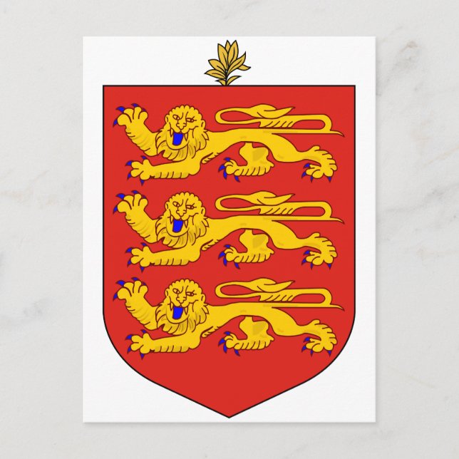 Guernsey Official Coat Of Arms Heraldry Symbol Postcard (Front)
