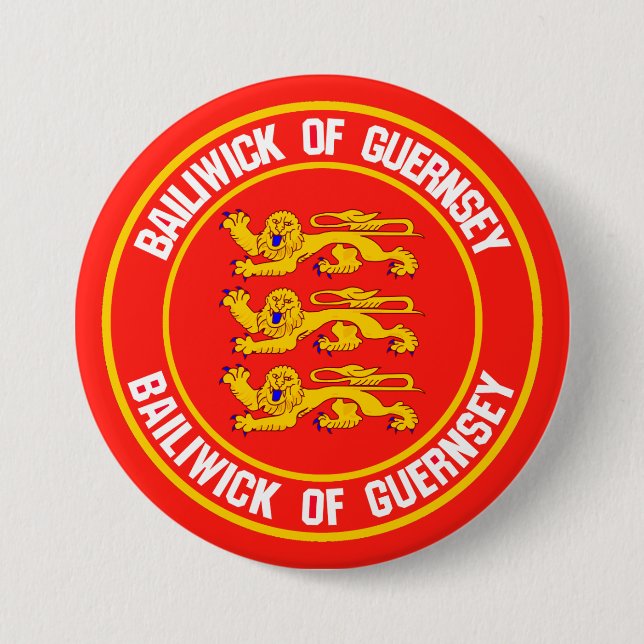 Guernsey Round Emblem Button (Front)