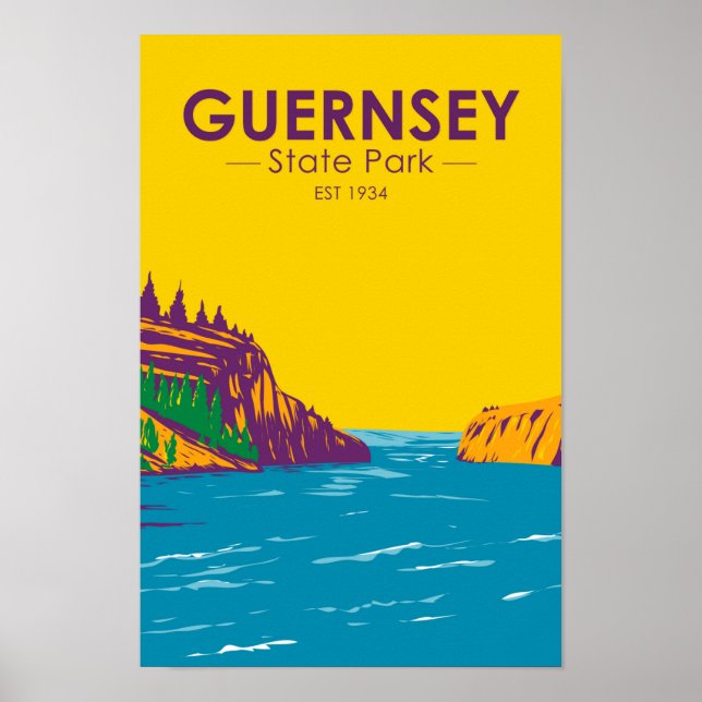Guernsey State Park Wyoming Vintage  Poster (Front)