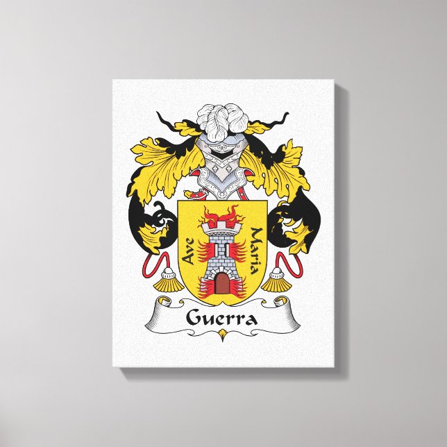 Guerra Family Crest Canvas Print (Front)