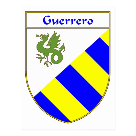Guerrero Coat of Arms/Family Crest Postcard