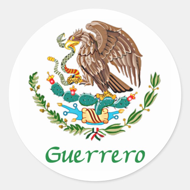 Guerrero Mexican Eagle Classic Round Sticker (Front)