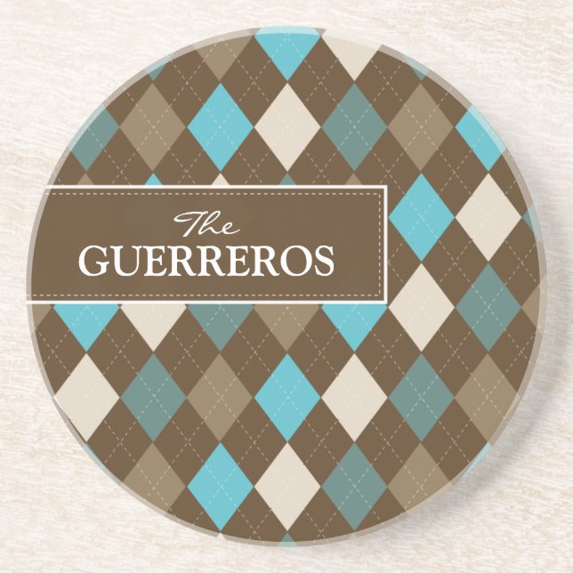 Guerreros Aqua/Chocolate Coaster (Front)