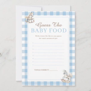 Guess Baby Food Rocking Hors Baby Shower Game Card
