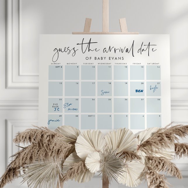 Guess Baby's Arrival Date Baby Shower Game Foam Board (Creator Uploaded)