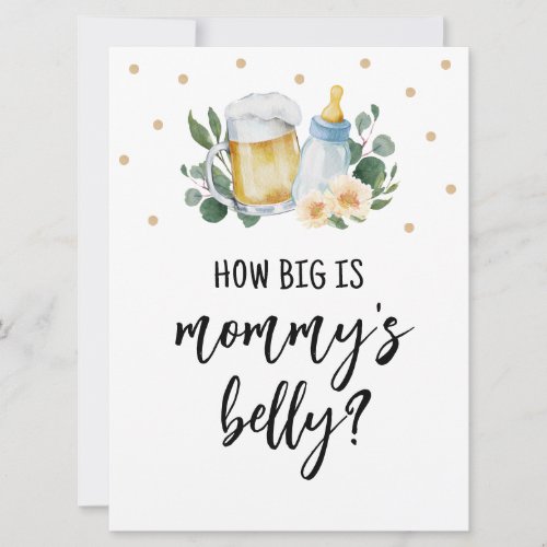Guess How Big Is Mommy Belly Sign Baby Is Brewing Invitation