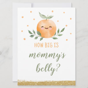 Guess How Big Is Mommy Belly Sign Little Cutie Invitation