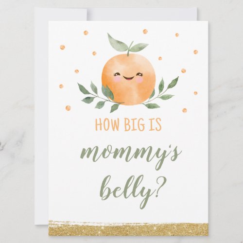 Guess How Big Is Mommy Belly Sign Little Cutie Invitation