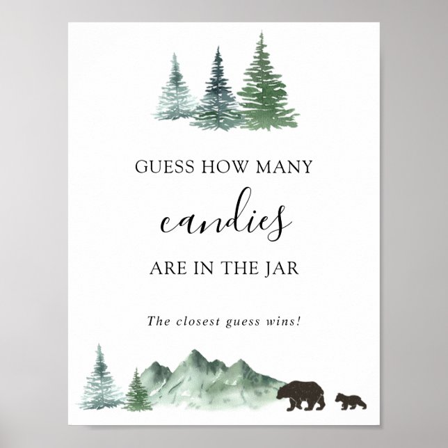 Guess How Many Are in the Jar Shower Game Poster (Front)