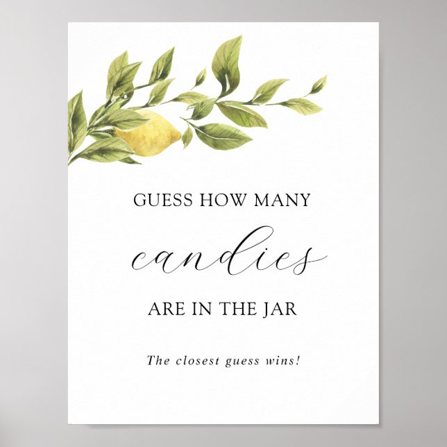 Guess How Many Are in the Jar Shower Game Poster (Front)