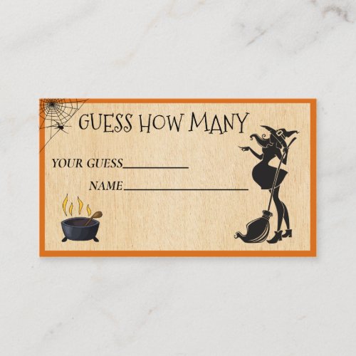 Guess how Many Baby Brewing Witch Halloween  Business Card