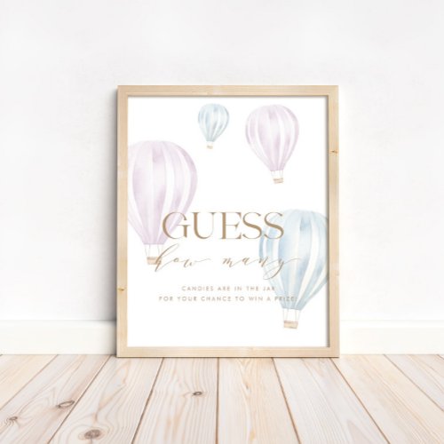 Guess How Many Baby Gender Reveal Game Sign