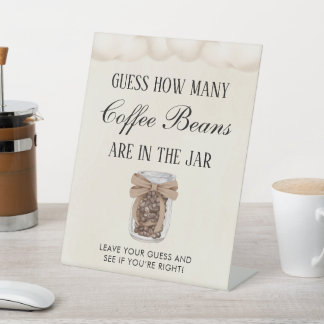 Guess How Many Baby Is Brewing Baby Shower Game Pedestal Sign