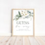 Guess How Many Baby Shower Game Sign Floral Leaves
