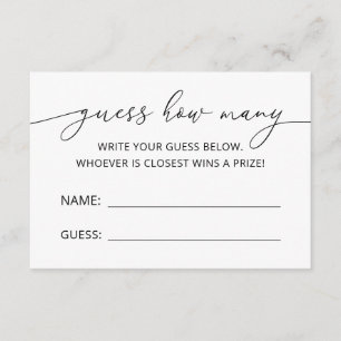 Guess How Many Baby Shower Party Game Enclosure Card
