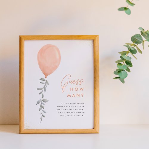 Guess How Many Baby Shower Sign Greenery Balloon