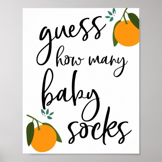 Guess how many baby socks sign | Zazzle.com