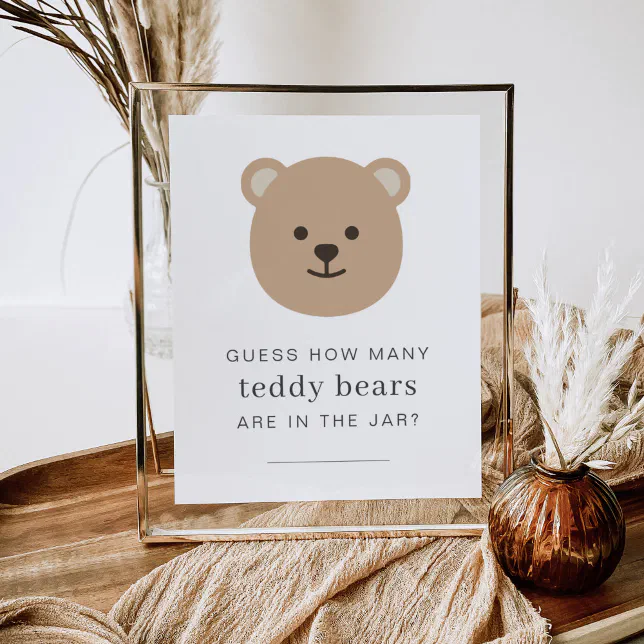Guess How Many Bears in The Jar Bear Face Sign Zazzle