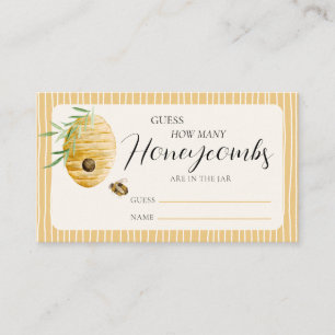 Guess How Many Bee Themed Baby Shower Game Enclosure Card