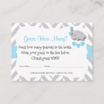 Guess How Many - Blue Elephant Enclosure Card