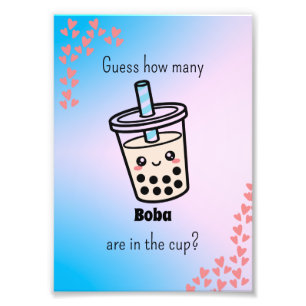 Guess How Many Boba Are in the Cup? Gender Reveal Photo Print