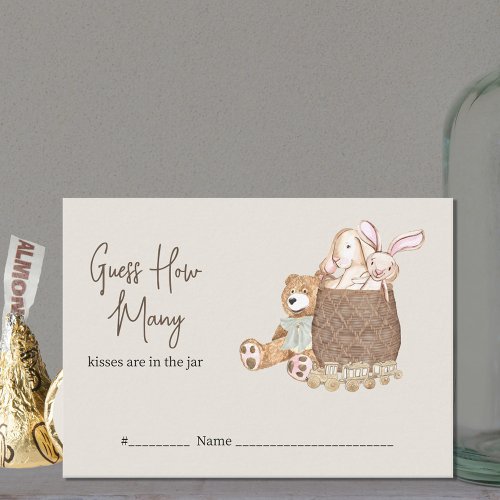 Guess How Many Boho Nursery Baby Shower Game Enclosure Card
